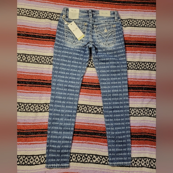 Miss Me 25×29 low rise skinny Blue Patterned low rise Skinny Jeans - Picture 2 of 16
